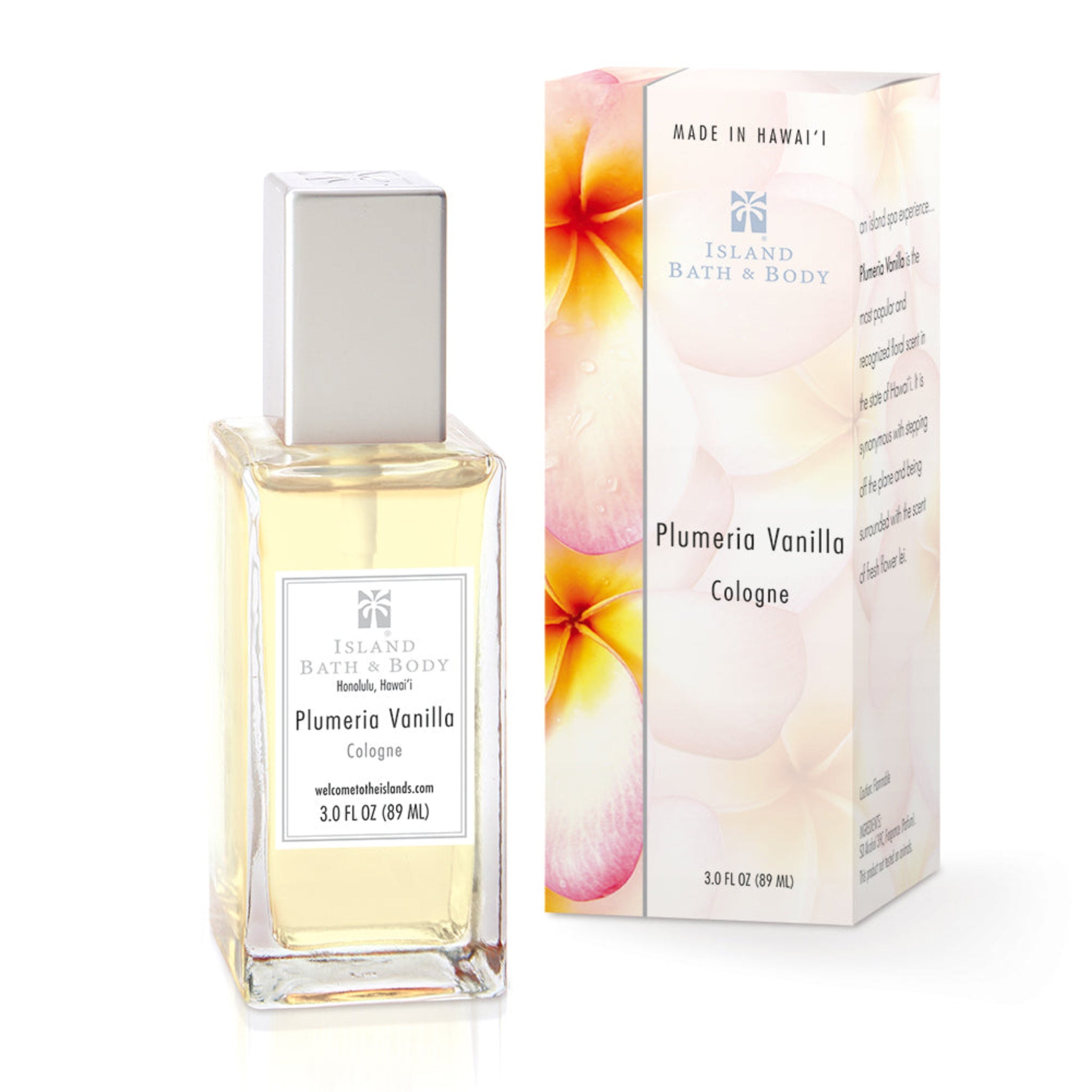 Hawaii Island Bath & Body Plumeria Vanilla Cologne 3 oz