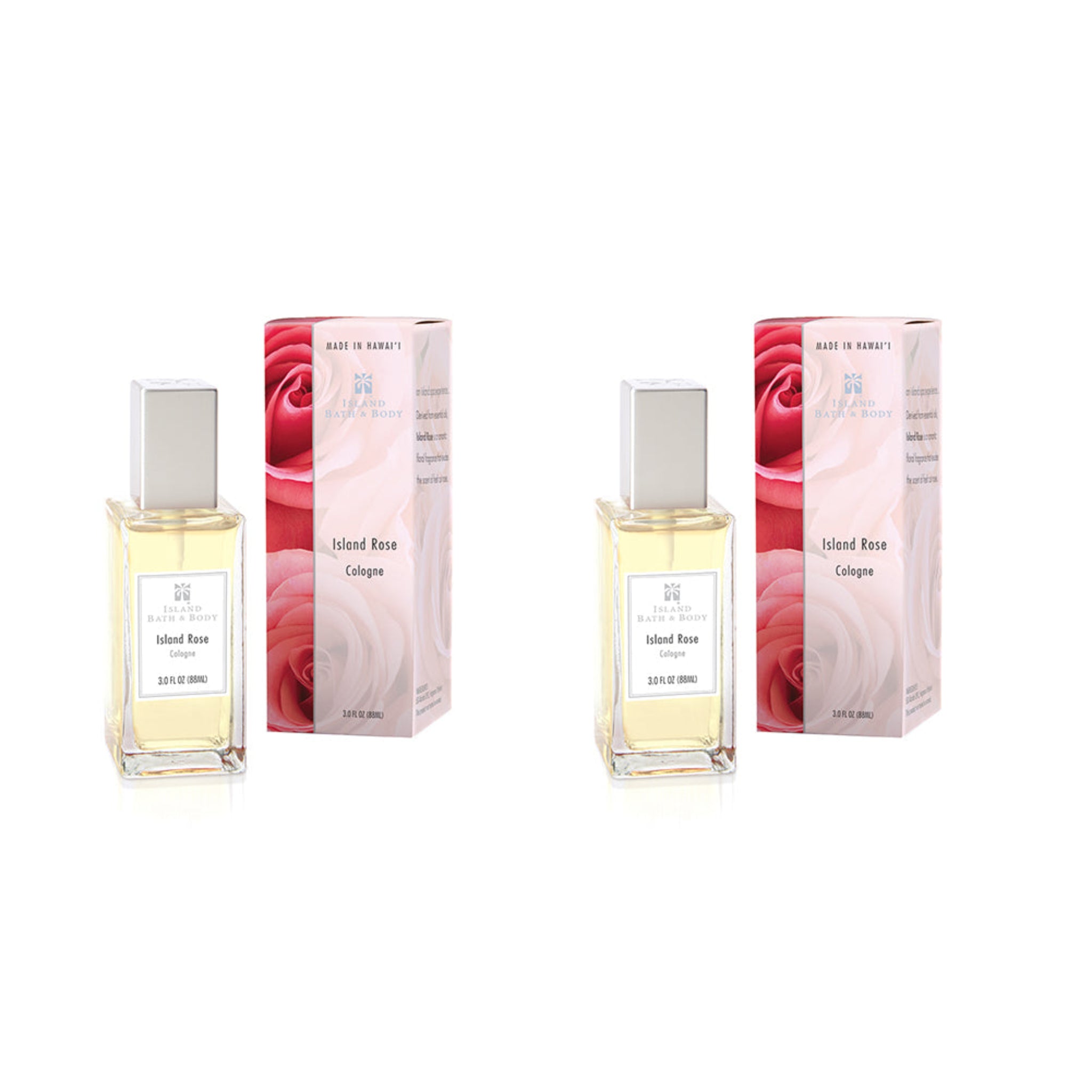 Island Bath and Body Cologne 2 Bottles 3 oz. each Island Rose