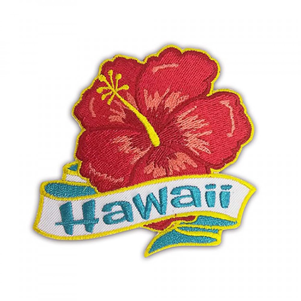 Hawaii Iron-On Embroidery Patch Island Hibiscus