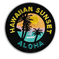 Hawaiian Sunset Iron-On Embroidery Applique Patch, 2.5"