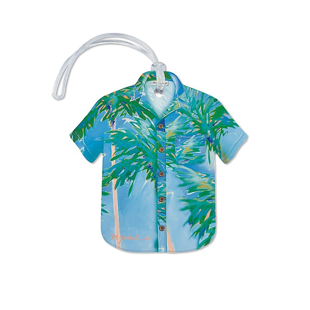 Hawaii Aloha Shirt ID Luggage Tag Swaying Palms