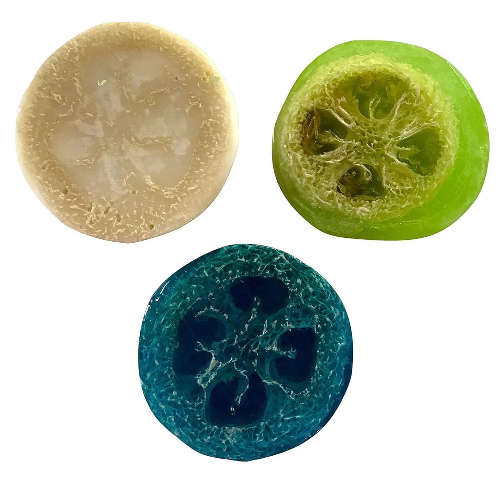 Bubble Shack Hawaii Loofah Soap Organza 2 Sets Total 6 Bars 2 Each of Pikake Coconut Ocean Bliss