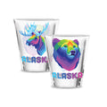 Alaska Shot Glass Pop Art Bear and Moose