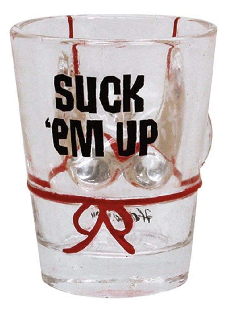 Hawaiian Shot Glass Suck 'Em Up Plumeria Red