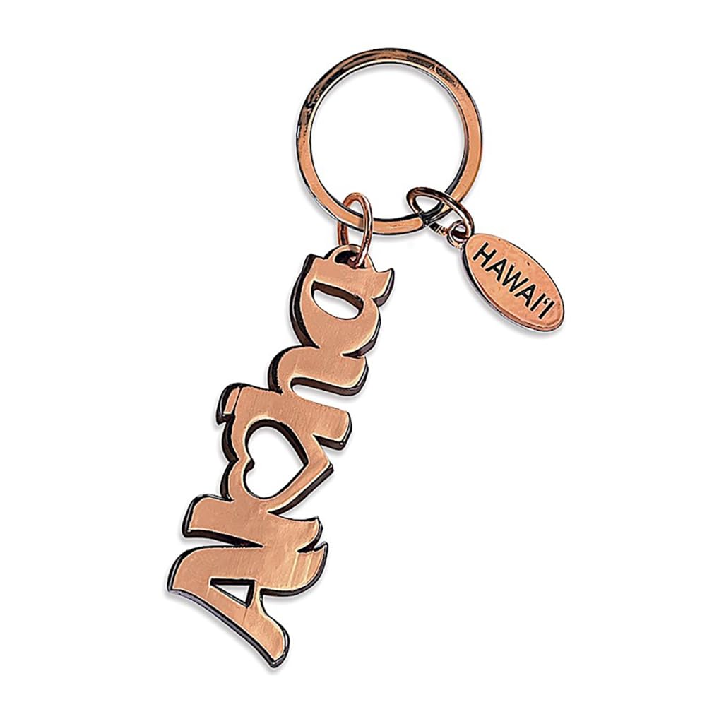 Copper Plated Zinc Alloy Hawaii Key Chain Love Heart Aloha