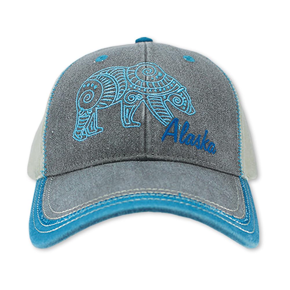 Alaska Ball Cap Hat Batik Bear Multicolor