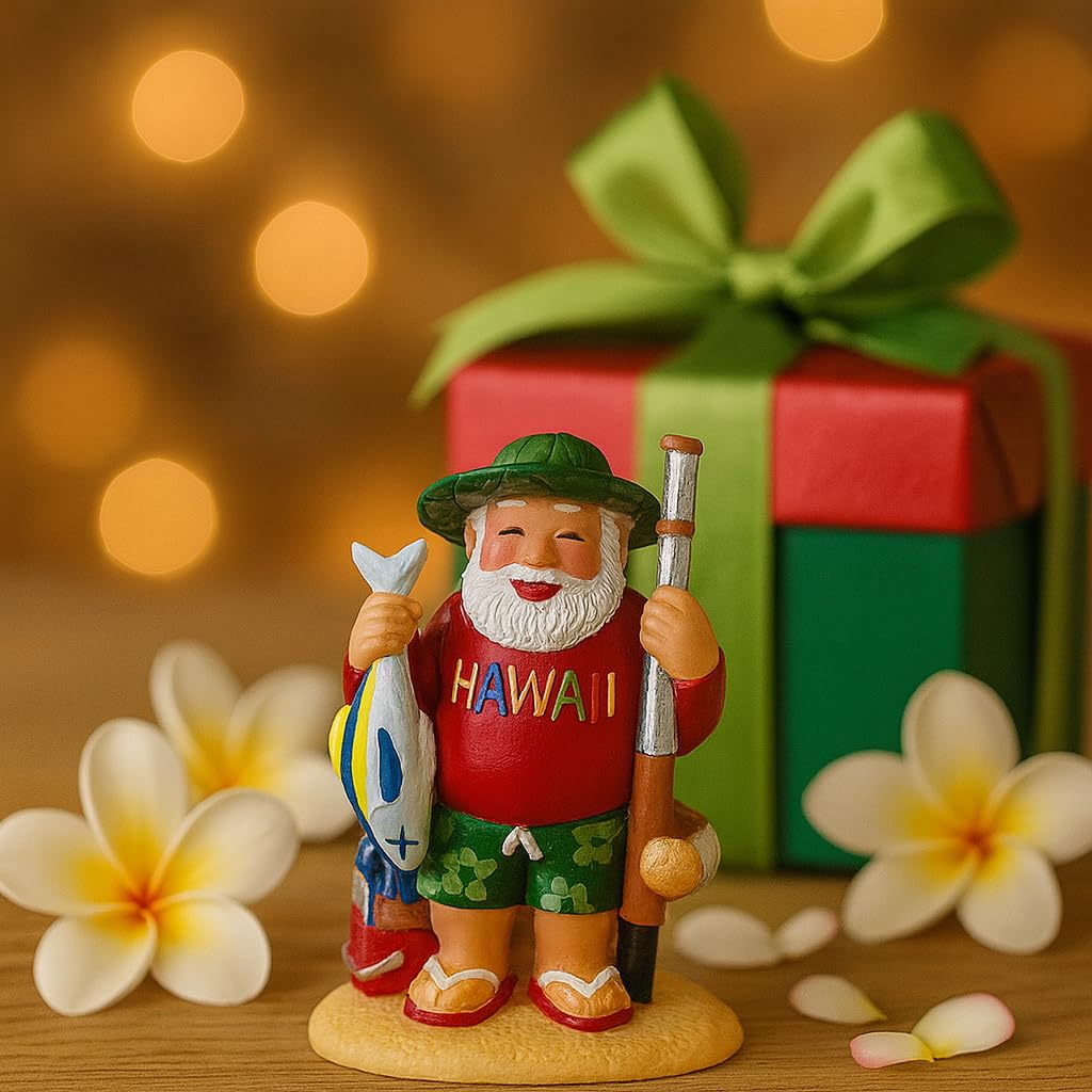 Hawaiian Holiday Christmas Ornament Let’s Go Fishing Santa