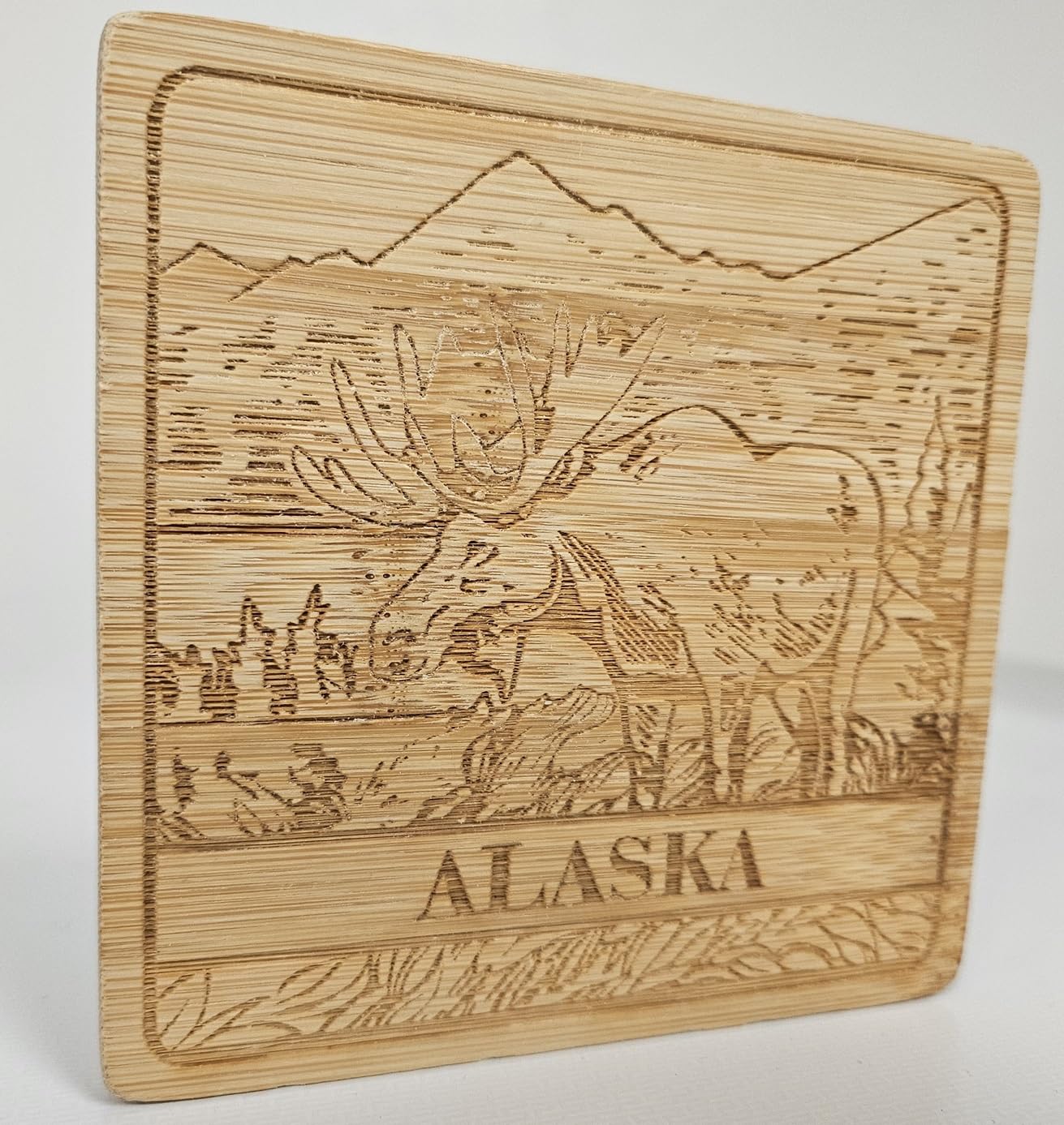 Alaska Bamboo Coaster Set of 4 (Moose), 01413