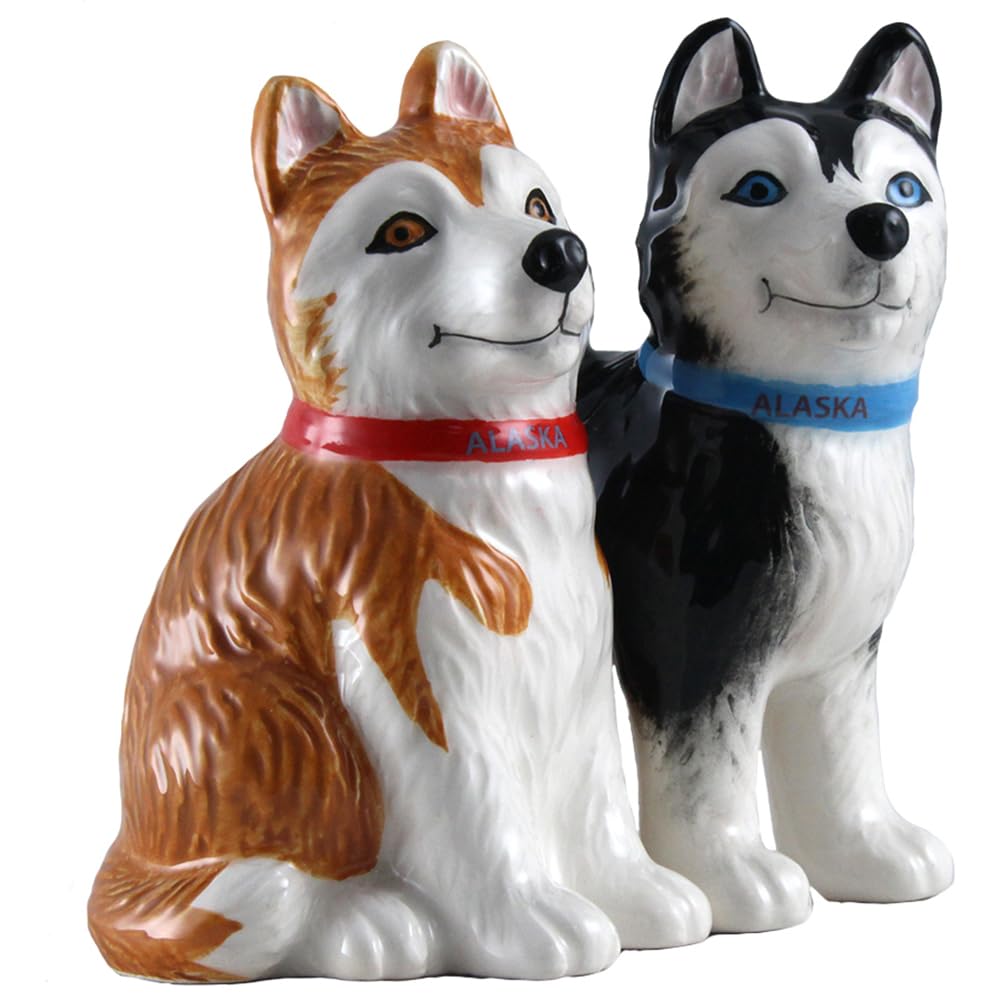 Alaska Salt and Pepper Set Husky Sled Dogs