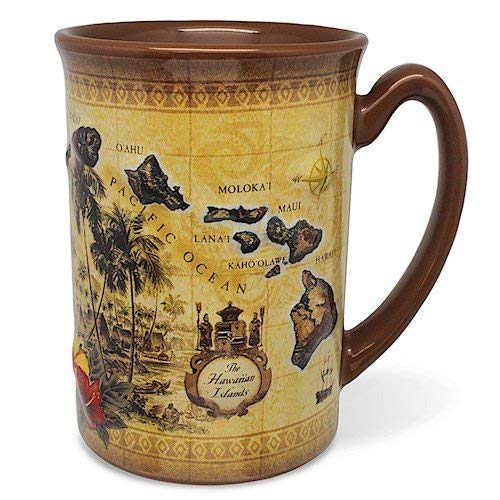 14 oz. Boxed Hawaiian Embossed Coffee Mug, The Hawaiian Islands