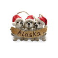 Alaska Holiday Ornament Husky Pup Sign