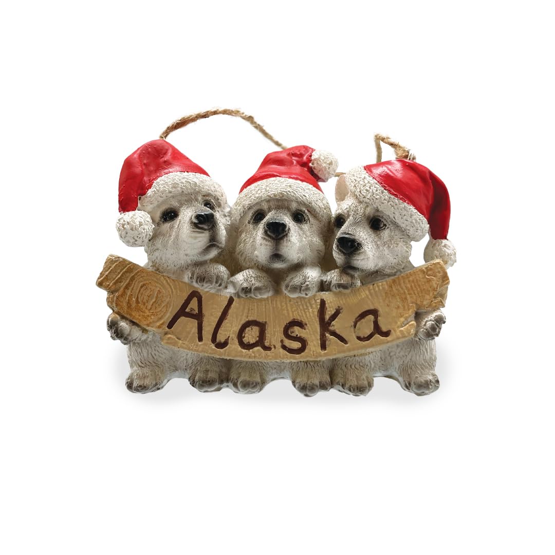 Alaska Holiday Ornament Husky Pup Sign