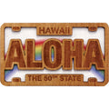 Hawaii Laser Engraved Wood Magnet License