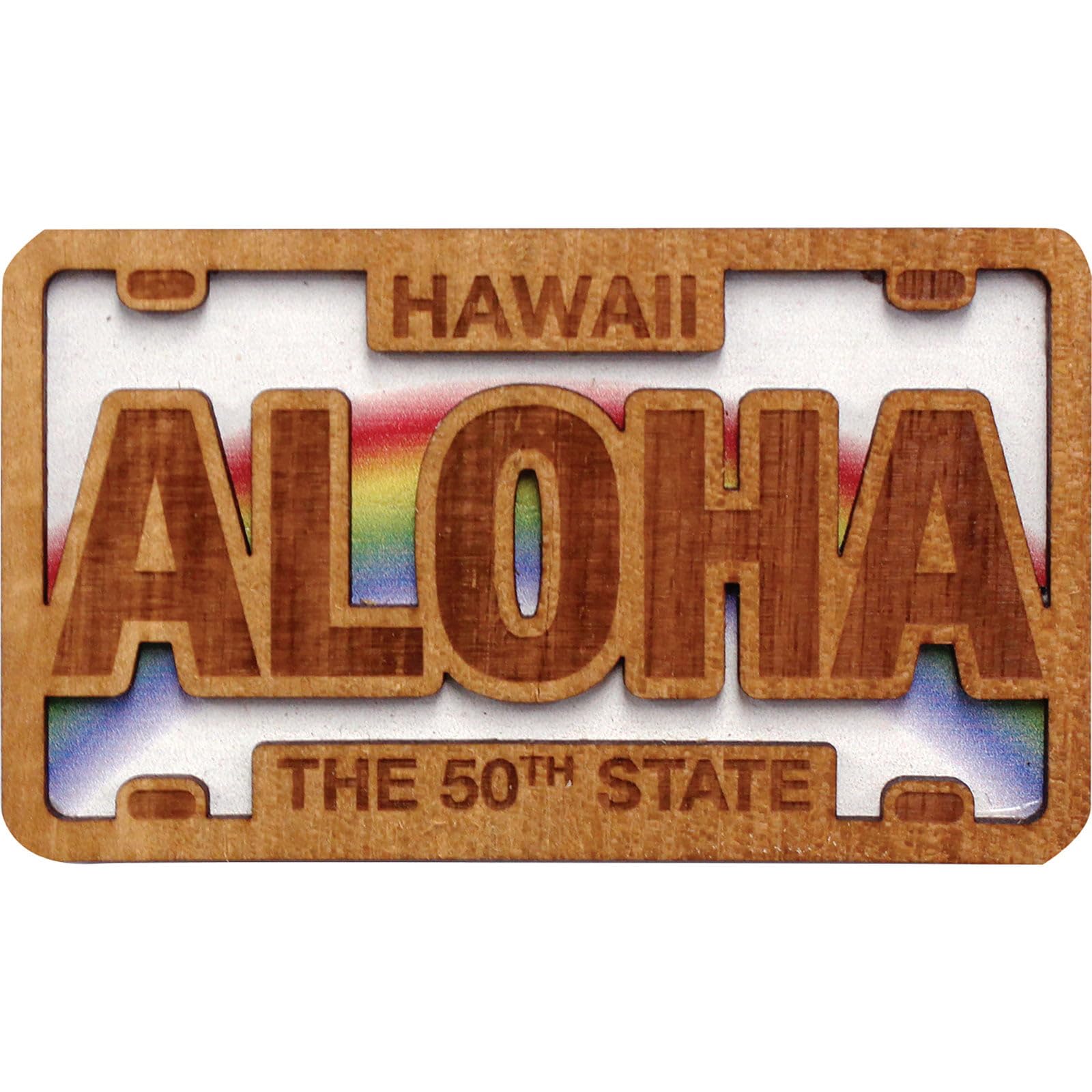 Hawaii Laser Engraved Wood Magnet License