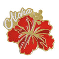 Hawaiian Lapel or Hat Pin Aloha Hibiscus Red Gold