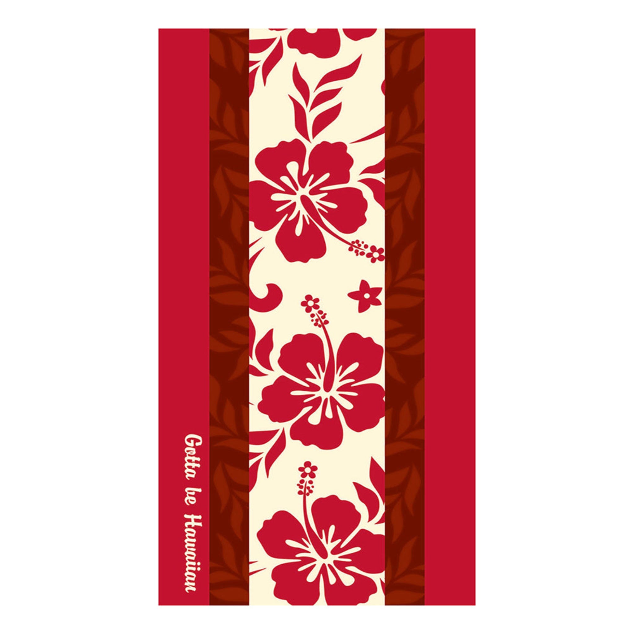 Hawaiian Beach Towel - Red Hibiscus Design