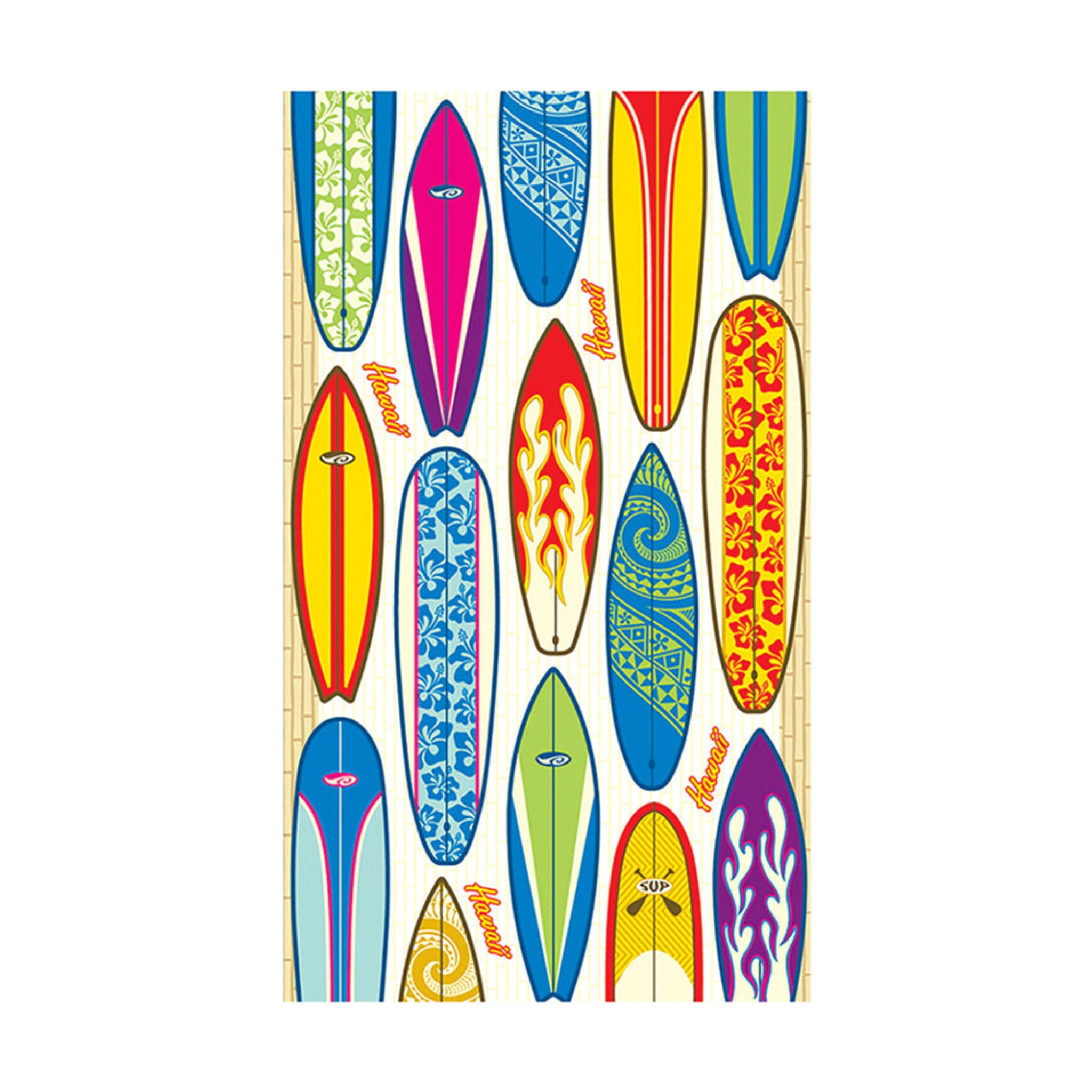 Hawaii Beach Towel 30" x 60" Surfboards